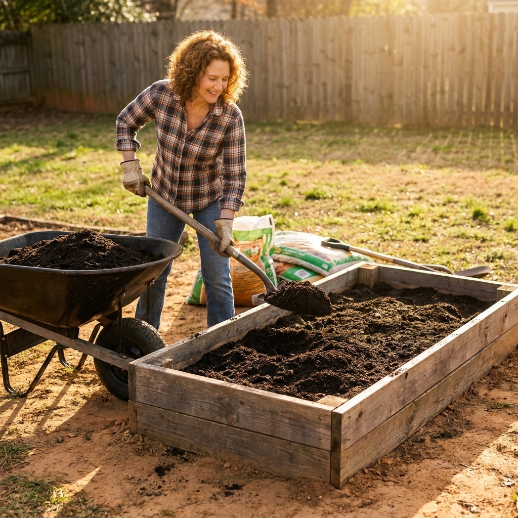Amending Heavy Clay Soil for Raised Bed Vegetables